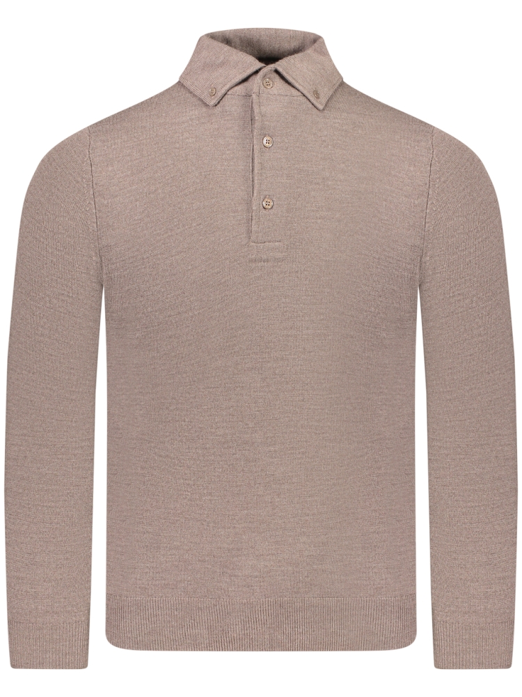 Valentoni Polo lm button down 806 Taupe