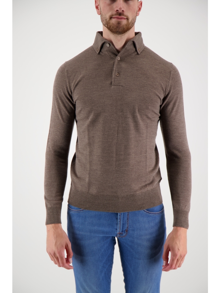 Valentoni Polo lm button down 806 Taupe