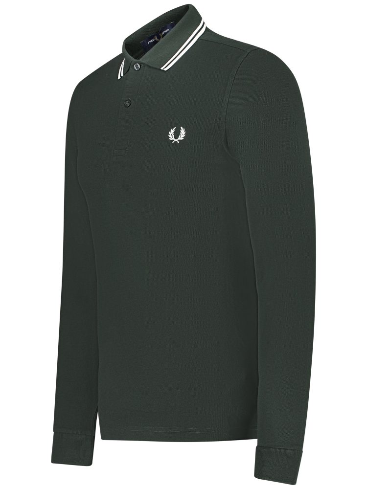 Fred Perry M3636 LS TWIN TIPPED T50 NIGHTGREEN/SNWHT