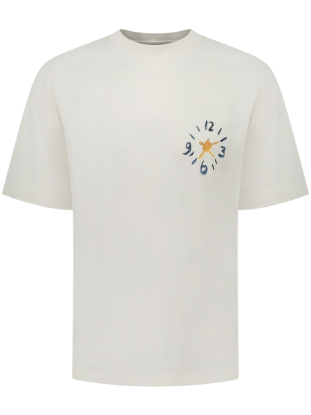 Brams fruit CLOCK ACRYLIC T-SHIRT 689 WHITE