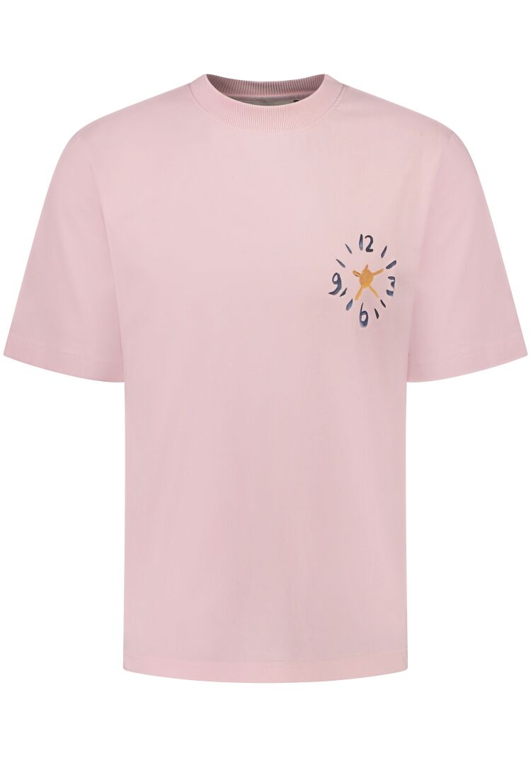 Brams fruit CLOCK ACRYLIC T-SHIRT 690 PINK