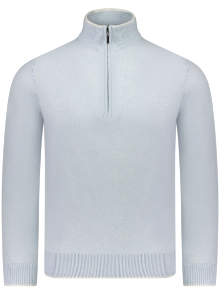 Valentoni TOM HALF ZIP ICE BLUE/CREAM