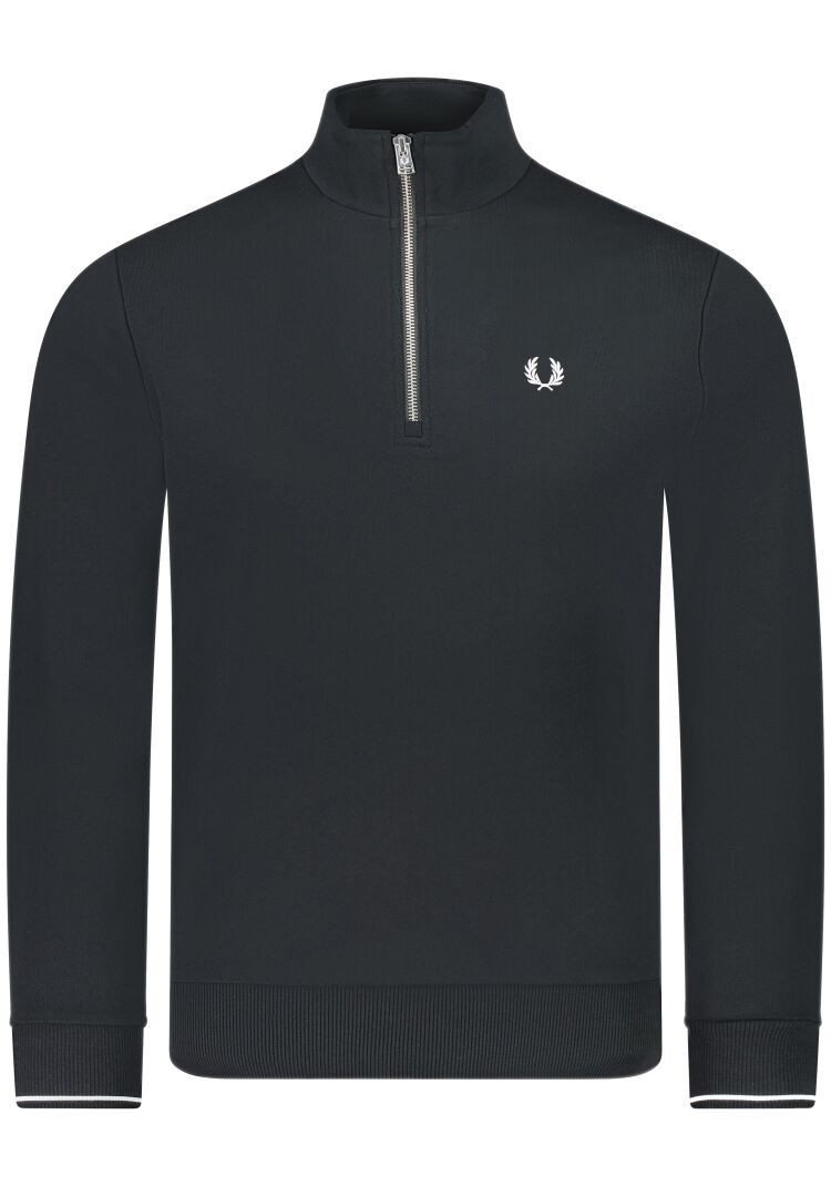 Fred Perry M3574 HALF ZIP SWEAT 102 BLACK