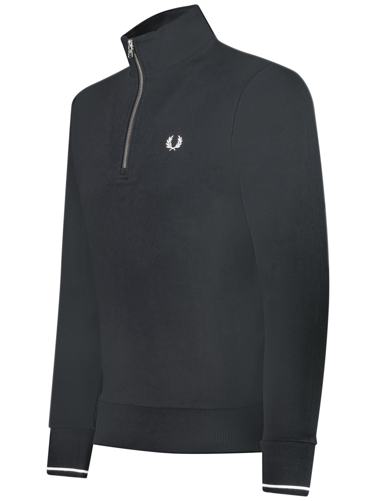 Fred Perry M3574 HALF ZIP SWEAT 102 BLACK